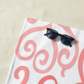 Serviette De Plage Coeur rouge et rose (En situation)