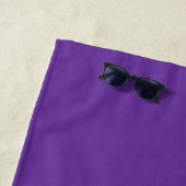 Serviette De Plage Cœur Violet Couleur Unie (En situation)