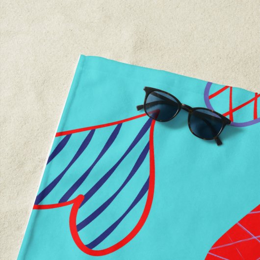 Serviette De Plage Coeurs (En situation)