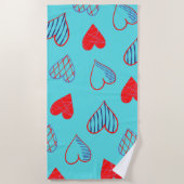 Serviette De Plage Coeurs (Devant)
