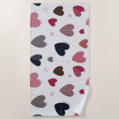 Serviette De Plage Coeurs 3 (Devant)