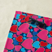 Serviette De Plage Cœurs 3d roses (En situation)