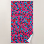Serviette De Plage Cœurs 3d roses (Devant)