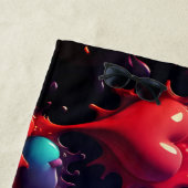 Serviette De Plage Coeurs colorés Art éclatant (En situation)