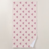 Serviette De Plage Coeurs d'amour Pastel (Devant)