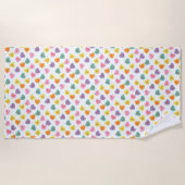 Serviette De Plage Coeurs de bonbons (Devant)