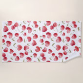 Serviette De Plage Cœurs de Cerise Rouge (Devant)
