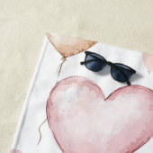 Serviette De Plage Cœurs de crème rose (En situation)