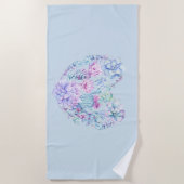 Serviette de plage coeurs de succulentes (Devant)