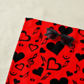 Serviette De Plage Cœurs et Notes de Musique (En situation)