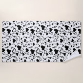 Serviette De Plage Cœurs et notes de musique (Devant)