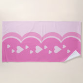 Serviette De Plage Coeurs roses (Devant)