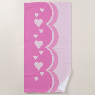 Serviette De Plage Coeurs roses