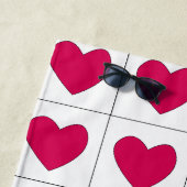 Serviette De Plage Coeurs roses Jour des Valentines d'été (En situation)