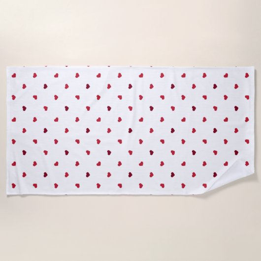 Serviette De Plage Coeurs rouges (Devant)