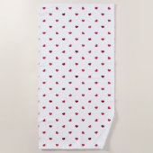 Serviette De Plage Coeurs rouges (Devant)