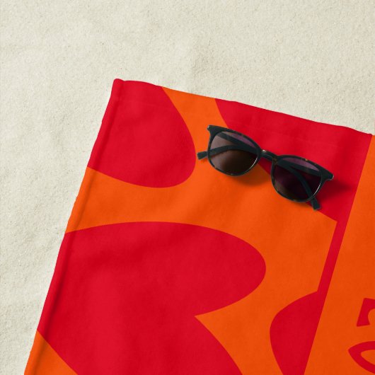 Serviette De Plage Coeurs rouges rétro et Super (En situation)