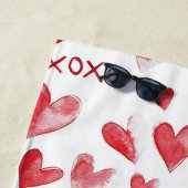 Serviette De Plage Coeurs rouges XOXO Love (En situation)