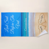 Serviette De Plage Coeurs sur la plage Dernier voile Bachelorret (Devant)