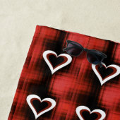 Serviette De Plage Coeurs sur le tableau de bord (En situation)