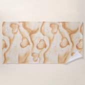 Serviette De Plage Cœurs tropicaux dans la plage de sable   (Devant)