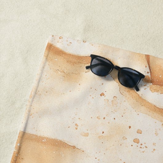 Serviette De Plage Cœurs tropicaux dans la plage de sable   (En situation)