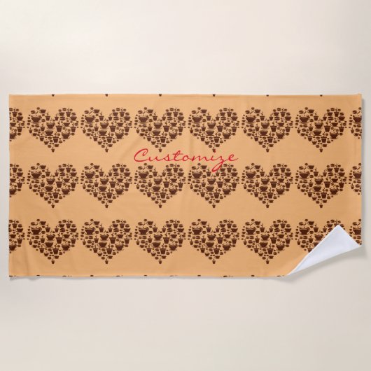 Serviette De Plage Coffee Lover Heart Thunder_Cove (Devant)