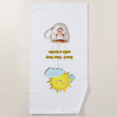 Serviette De Plage Coffee Time – Cute Smiling Cup (Devant)