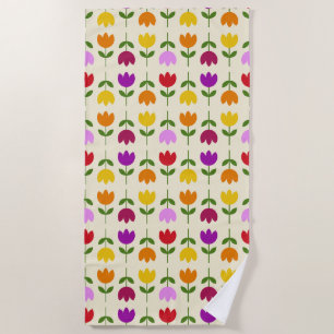 Serviette De Plage Col de style scandinave sur Crm Flower Rpt Motif