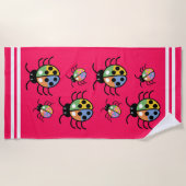 Serviette De Plage Coléoptères Colorés (Devant)