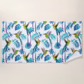 Serviette De Plage Colibri à queue longue tropicale (Devant)