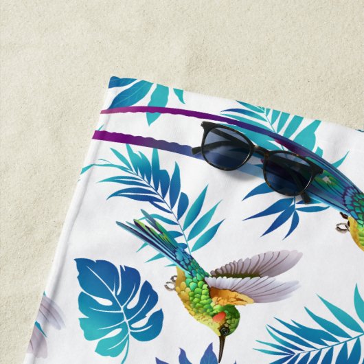 Serviette De Plage Colibri à queue longue tropicale (En situation)