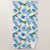 Serviette De Plage Colibri à queue longue tropicale (Devant)
