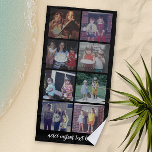 Serviette De Plage Collage de 8 photos Instagram - texte du script -