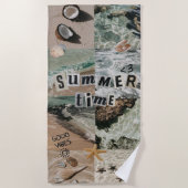 Serviette De Plage Collage de l'heure d'été (Devant)