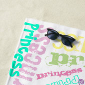 Serviette De Plage Collage de mot ou de nom Pastel Princess personnal (En situation)