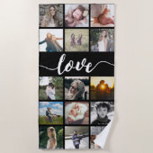 Serviette De Plage Collage de photos d'amour (Devant)