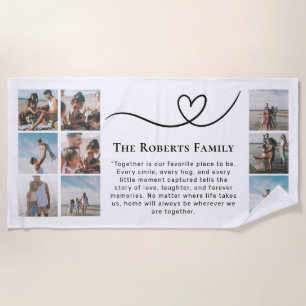 Serviette De Plage Collage de photos de famille autocollant