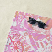 Serviette De Plage Collage de plage nautique Hot Pink ID840 (En situation)