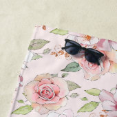 Serviette De Plage Collage floral rose pastel roses (En situation)
