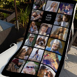 Serviette De Plage Collage photo personnalisé 17<br><div class="desc">Faites-vous dorloter au soleil avec votre propre serviette de plage personnalisée ! Conçu avec une grande polyvalence à l'esprit, notre serviette est équipée d'un arrière - plan noir qui peut être déplacé vers n'importe quelle teinte de votre choix. Ajoutez une touche unique avec 17 photos de votre choix et un...</div>