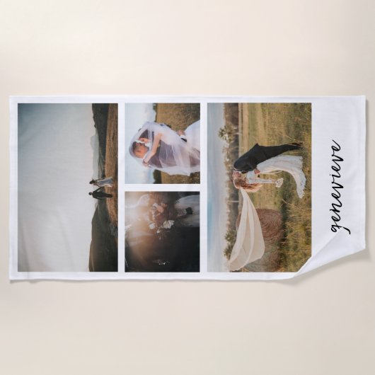 Serviette De Plage Collage photo simple moderne (Devant)