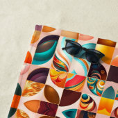 Serviette De Plage Collection Carré moderne rétro Abstraite (En situation)