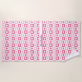 Serviette De Plage Collection d'amour du coeur rose moderne (Devant)