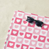 Serviette De Plage Collection d'amour du coeur rose moderne (En situation)