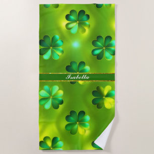 Serviette De Plage Collection de 4 listes de trèfle vert populaire