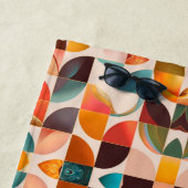Serviette De Plage Collection de Carrés Abstraits populaires Retro (En situation)