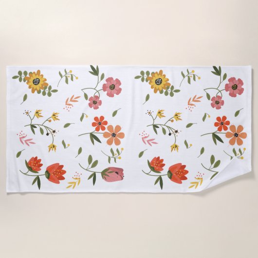 Serviette De Plage collection de fleurs (Devant)