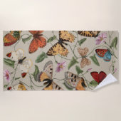 Serviette De Plage Collection de la papillon Moth Nature Dessin (Devant)