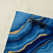 Serviette De Plage Collection de marbre bleu azur moderne (En situation)
